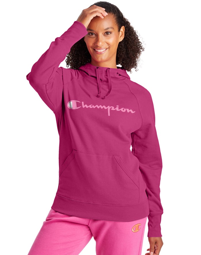 Champion Powerblend Fleece Script Logo Hoodie Dames - Roze - Belgie 0584BEMXP